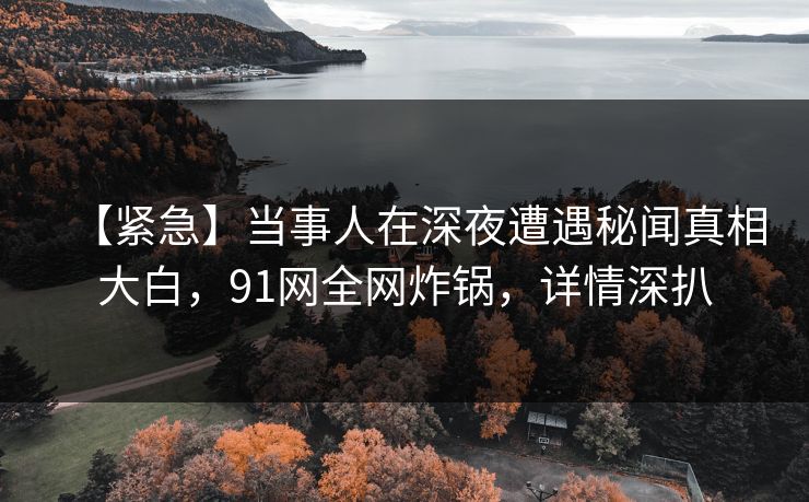 【紧急】当事人在深夜遭遇秘闻真相大白，91网全网炸锅，详情深扒
