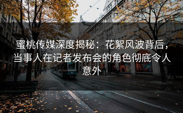 蜜桃传媒深度揭秘：花絮风波背后，当事人在记者发布会的角色彻底令人意外