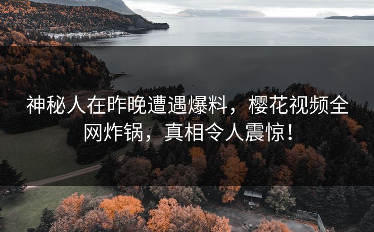 神秘人在昨晚遭遇爆料，樱花视频全网炸锅，真相令人震惊！